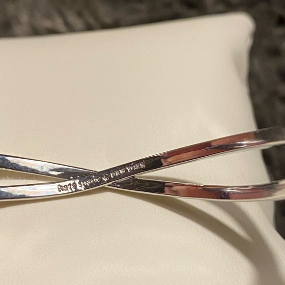 Kate spade cubic zirconia pave silver plated Infinite hinges bangle, new. - Picture 6 of 6